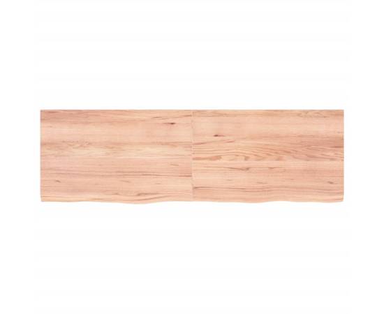 Blat de masă maro deschis 160x50x4 cm, lemn masiv stejar tratat, 3 image