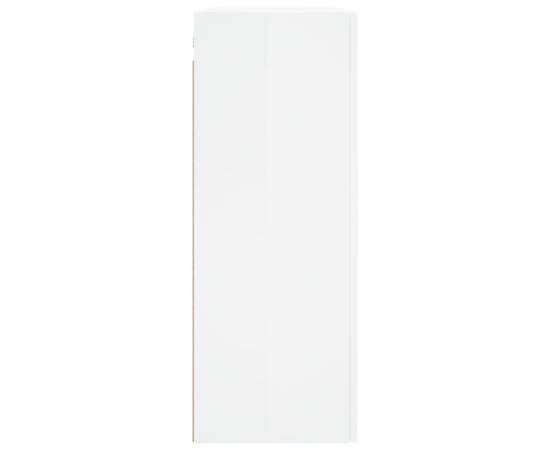 Dulap cu montaj pe perete, alb extralucios, 69,5x34x90 cm, 8 image