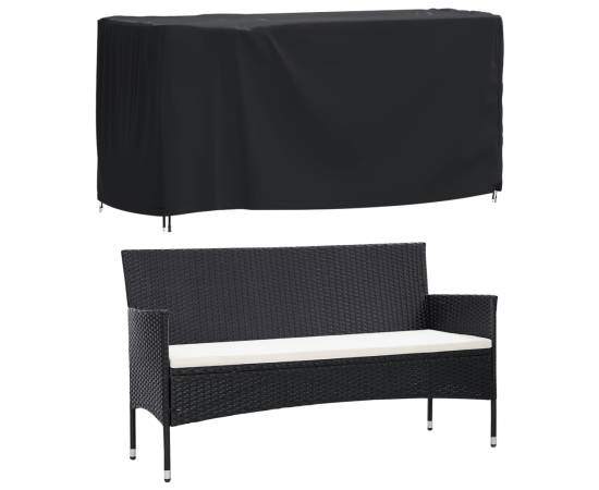 Husă mobilier de grădină negru 180x70x90 cm impermeabilă 420d, 2 image