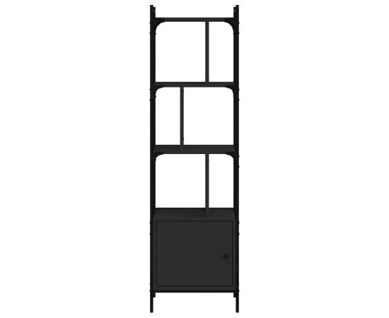 Bibliotecă cu ușă, negru, 44,5x30x154,5 cm, lemn compozit, 4 image