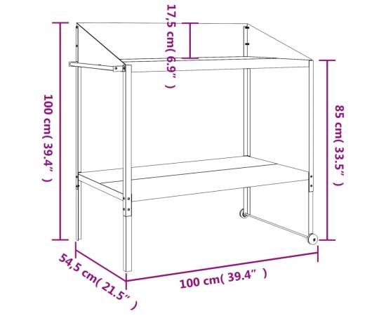 Suport de plante, antracit, 100x54,5x100 cm, oțel galvanizat, 7 image