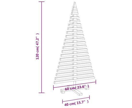 Brad de crăciun din lemn decorativ, 120 cm, lemn de pin masiv, 8 image