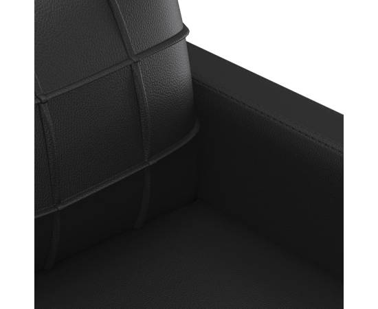 Set de canapele cu perne, 2 piese, negru, piele ecologică, 5 image