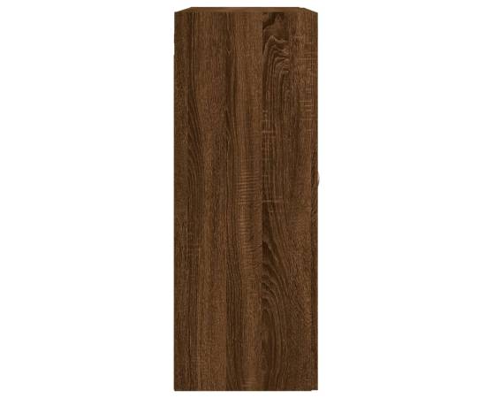 Dulap pe perete, stejar maro, 69,5x34x90 cm, lemn prelucrat, 8 image