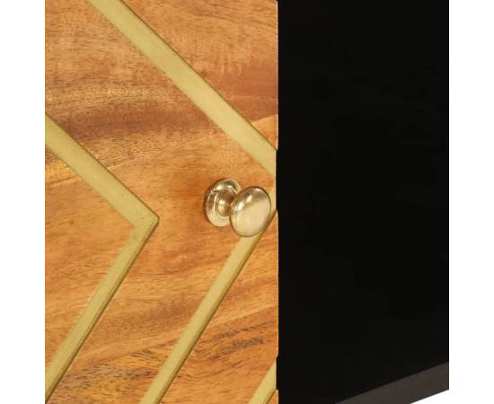 Măsuță de cafea, maro și negru, 80x50x40 cm, lemn masiv mango, 9 image