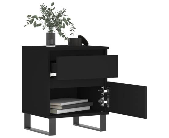Noptiere, 2 buc., negru, 40x35x50 cm, lemn compozit, 3 image