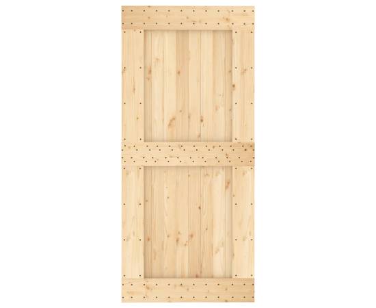 Ușă glisantă cu set de feronerie 95x210 cm, lemn masiv de pin, 4 image