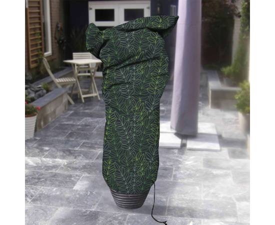 Capi husă pentru plante, imprimeu negru/verde, mediu, 100x200 cm