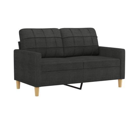 Set de canapele cu perne, 2 piese, negru, textil, 3 image