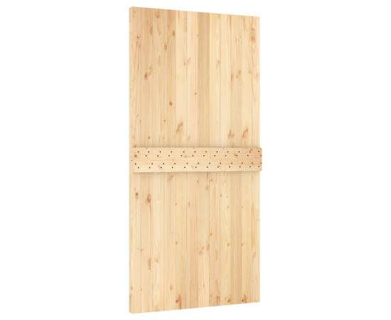 Ușă glisantă cu set feronerie, 100x210 cm, lemn masiv de pin, 5 image