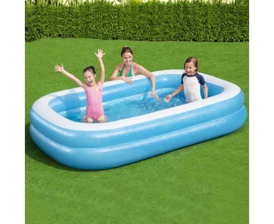 Bestway piscină gonflabilă, albastru/alb, 262x175x51 cm dreptunghiular