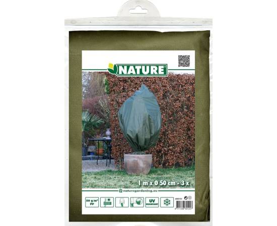 Nature huse de fleece pentru iarnă, 3 buc, 50 g/m² 100x50 cm, verde, 4 image
