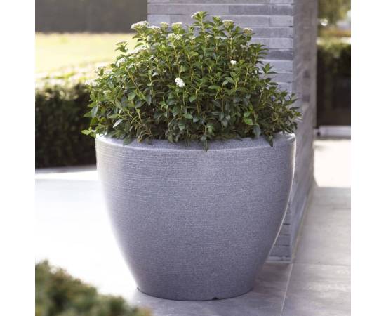 Capi jardinieră plante joasă „arc granite”, conică, antracit, 60x48 cm, 4 image