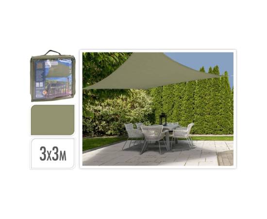 Progarden parasolar din pânză, verde, 3x3 m, pătrat