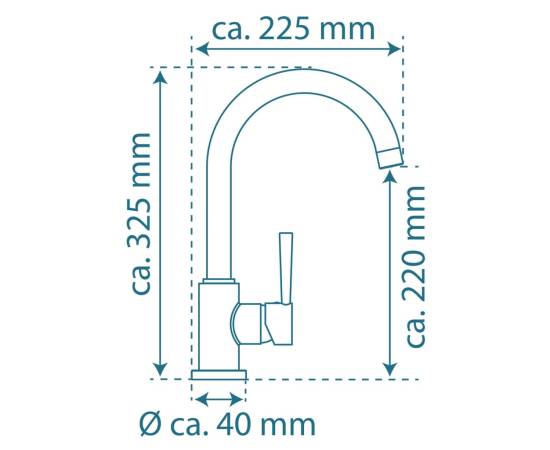 SchÜtte baterie de bucătărie robinet pipă rotundă cornwall, auriu mat, 3 image