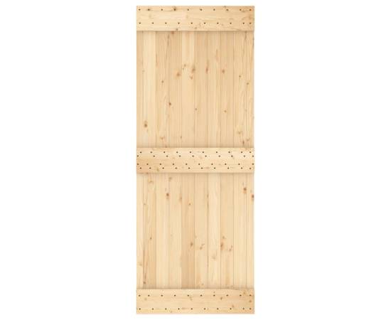 Ușă glisantă cu set de feronerie 80x210 cm, lemn masiv de pin, 4 image