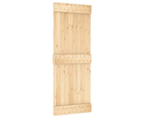 Ușă glisantă cu set de feronerie 80x210 cm, lemn masiv de pin, 3 image