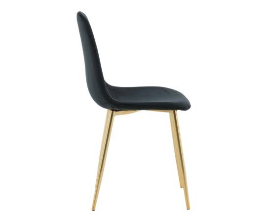 Venture home scaune de sufragerie polar, 2 buc., negru/alamă, catifea, 10 image