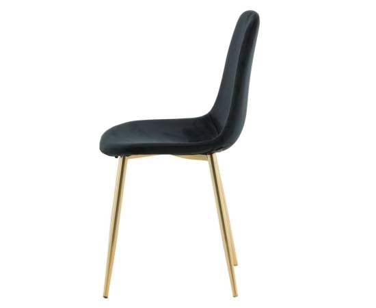 Venture home scaune de sufragerie polar, 2 buc., negru/alamă, catifea, 6 image