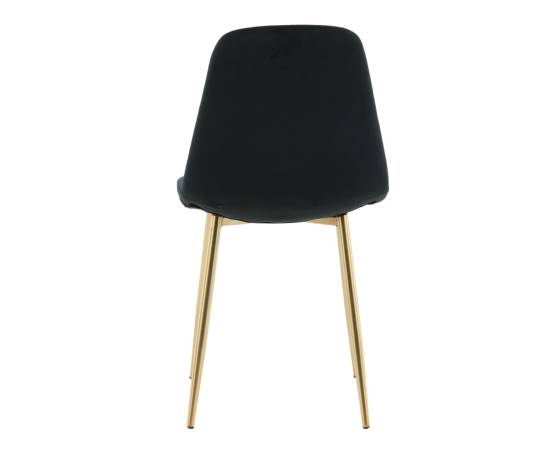 Venture home scaune de sufragerie polar, 2 buc., negru/alamă, catifea, 8 image