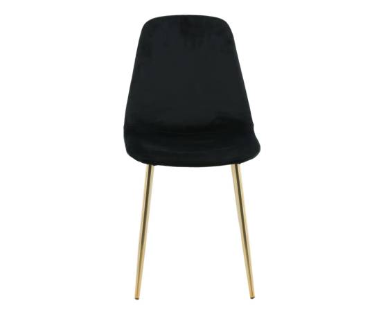 Venture home scaune de sufragerie polar, 2 buc., negru/alamă, catifea, 5 image