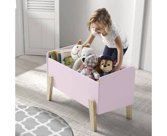 Vipack cutie de jucării pentru copii „kiddy”, roz învechit, lemn