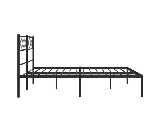 Cadru de pat metalic cu tăblie, negru, 120x200 cm, 6 image