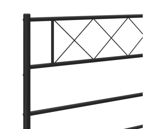 Cadru de pat metalic cu tăblie, negru, 120x200 cm, 8 image