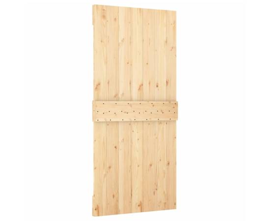 Ușă glisantă cu set de feronerie 95x210 cm, lemn masiv de pin, 5 image