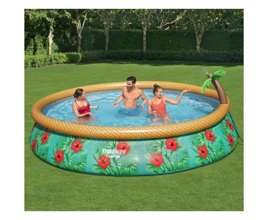 Bestway set de piscină gonflabilă fast set paradise palms, 457x84 cm