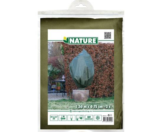 Nature huse de fleece pentru iarnă, 2 buc, 50 g/m² 150x75 cm, verde, 4 image