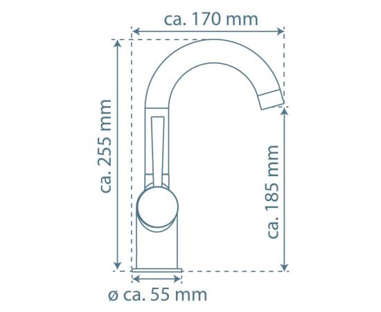 SchÜtte baterie de lavoar cornwall, cu mâner lateral, negru mat, 11 image