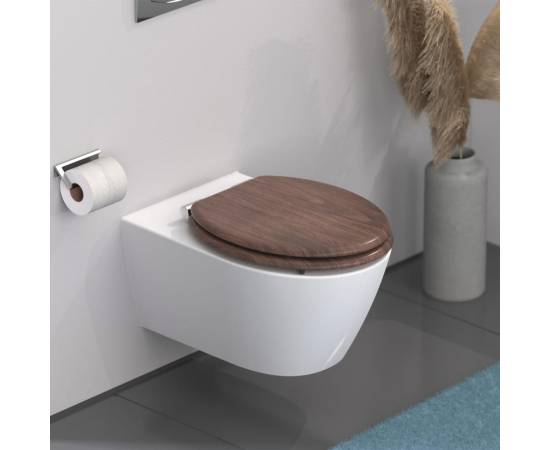 SchÜtte capac de toaletă cu închidere silențioasă dark wood mdf, 3 image