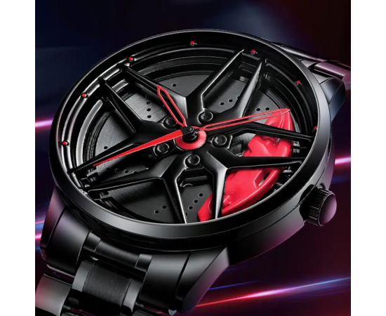 Ceas Sport pentru pasionatii auto, moto, ATV, SSV, model "GT-BORBET 1471", culoare rosu + negru, 2 image