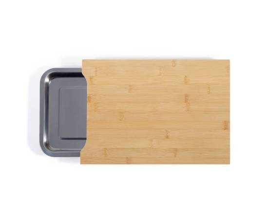 Livoo blat de tăiat cu sertar de depozitare, bej, lemn, 3 image