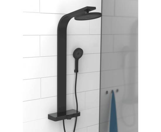 SchÜtte set de duș cu tavă termostatică samoa rain, negru mat