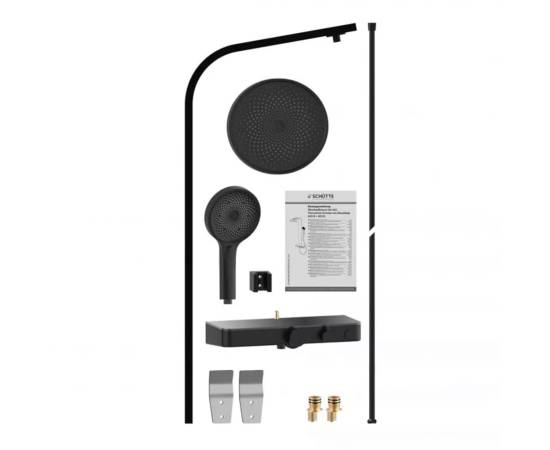 SchÜtte set de duș cu tavă termostatică samoa rain, negru mat, 8 image