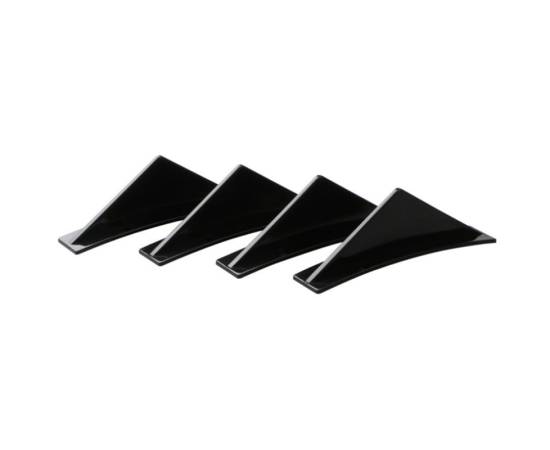 Set 4 aripioare TUNING curbate pentru bara - deflector spate, culoare negru lucios, montaj cu surub sau banda dublu adeziva, 3 image