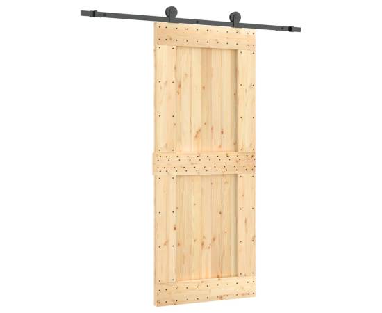 Ușă glisantă cu set de feronerie 85x210 cm, lemn masiv de pin, 2 image