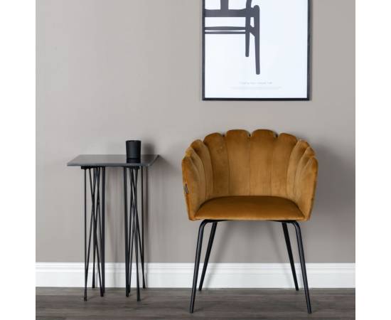 Venture home scaun de sufragerie „limhamn”, negru și galben, catifea