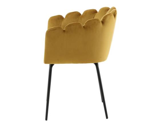 Venture home scaun de sufragerie „limhamn”, negru și galben, catifea, 4 image