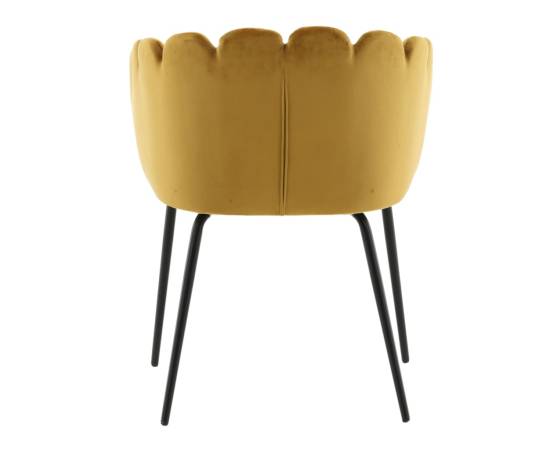 Venture home scaun de sufragerie „limhamn”, negru și galben, catifea, 6 image