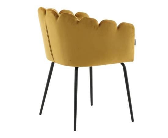Venture home scaun de sufragerie „limhamn”, negru și galben, catifea, 7 image
