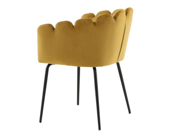 Venture home scaun de sufragerie „limhamn”, negru și galben, catifea, 5 image
