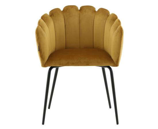 Venture home scaun de sufragerie „limhamn”, negru și galben, catifea, 3 image