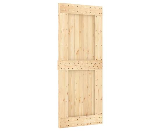 Ușă glisantă cu set de feronerie 85x210 cm, lemn masiv de pin, 3 image