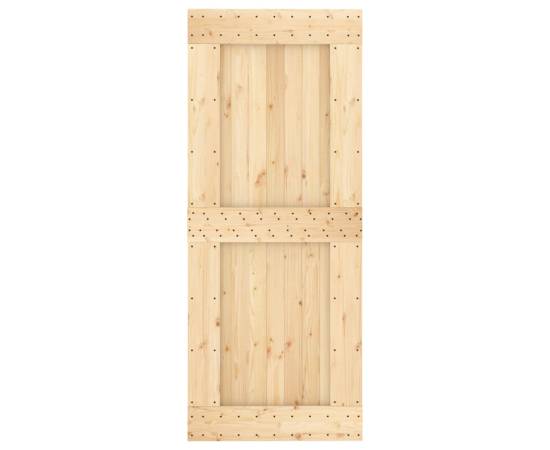 Ușă glisantă cu set de feronerie 85x210 cm, lemn masiv de pin, 4 image