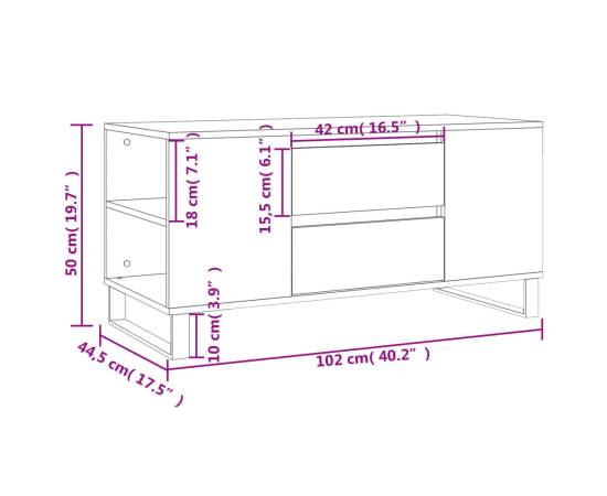 Măsuță de cafea, alb, 102x44,5x50 cm, lemn prelucrat, 11 image