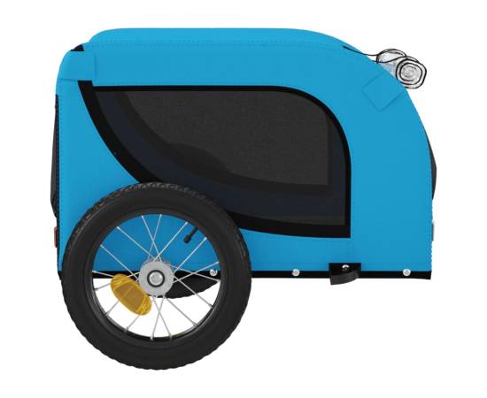 Remorcă de bicicletă câini albastru&negru textil oxford&fier, 6 image