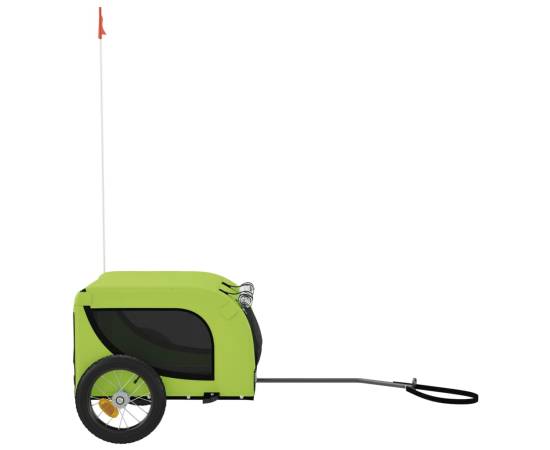 Remorcă de bicicletă câini verde&negru textil oxford&fier, 5 image